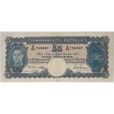 AUSTRALIA 1941 . FIVE 5 POUNDS BANKNOTE . ARMITAGE / McFARLANE